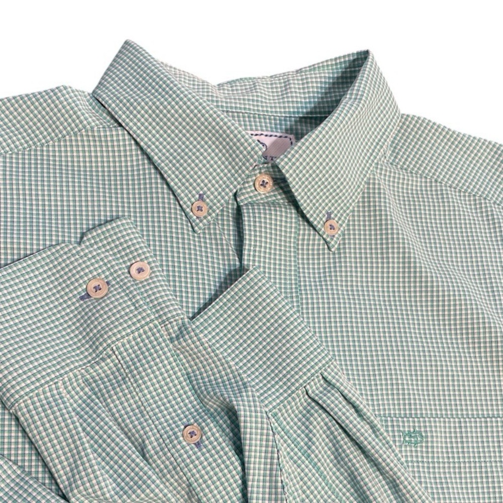Men's Southern Tide Edisto Island Plaid Intercoastal Performance Shirt Medium